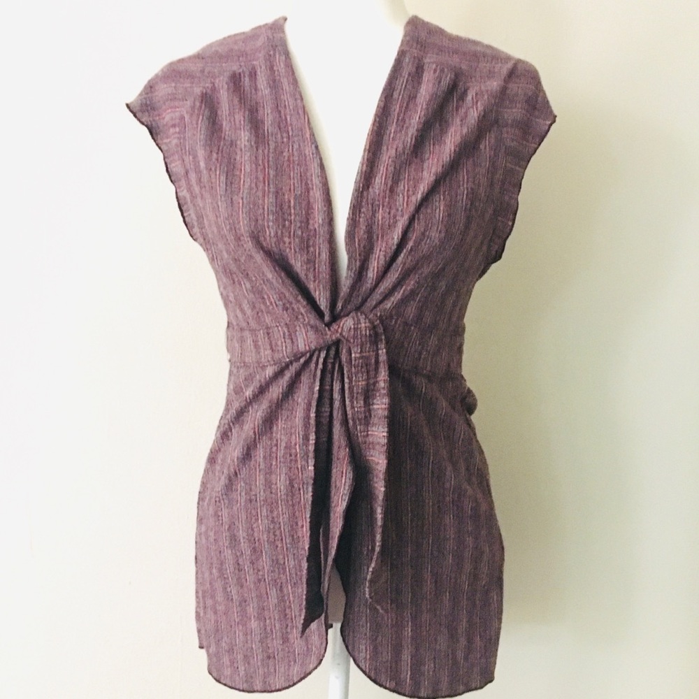 NWOT Free People purple tie-front sleeveless top.